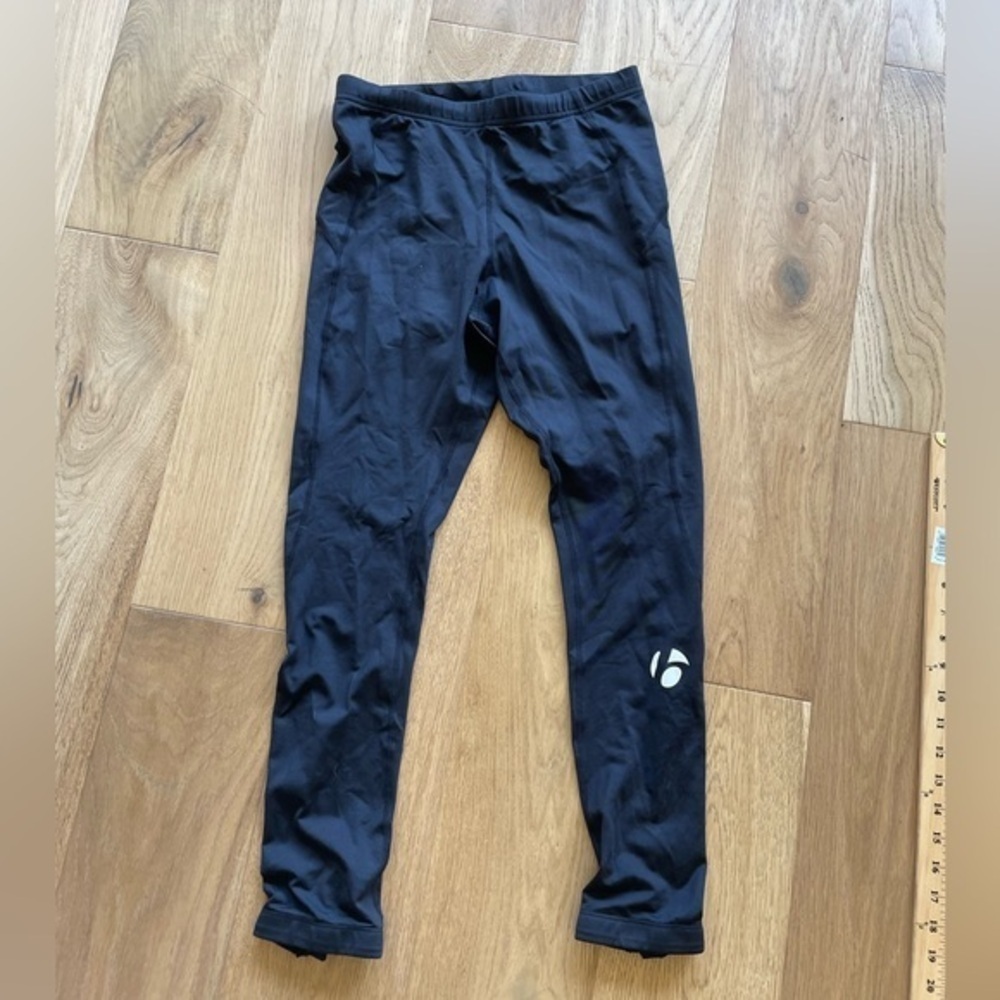 Bontrager compression leggings with tie waist and ankle zipper
